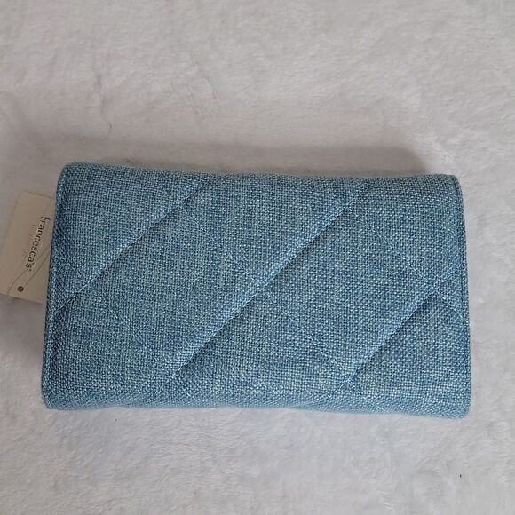 NWT Francesca's Diamond Quilted crossbody wallet Blue - Picture 2 of 8